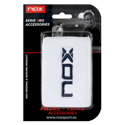 Serre-poignets de padel Nox Blanche Logo Bleu