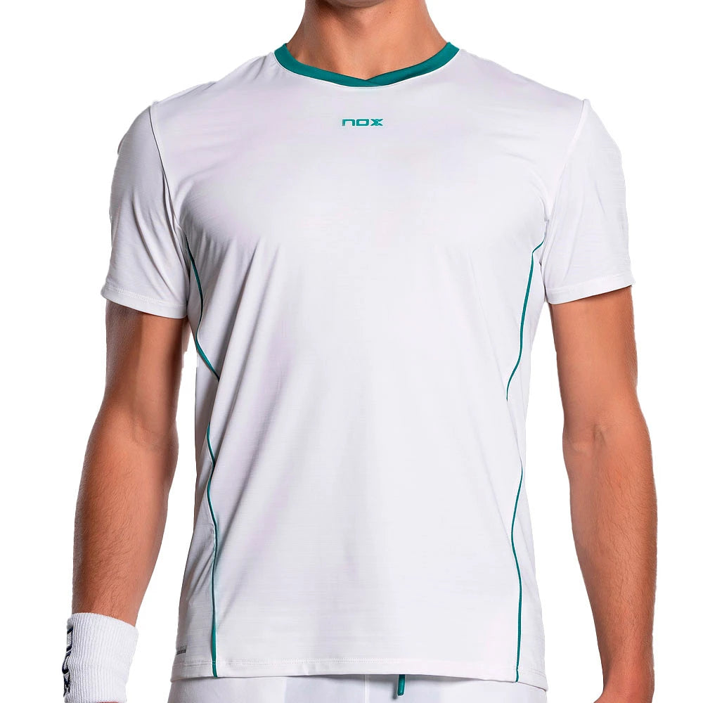T-shirt de padel Nox Pro White/Ivy Green