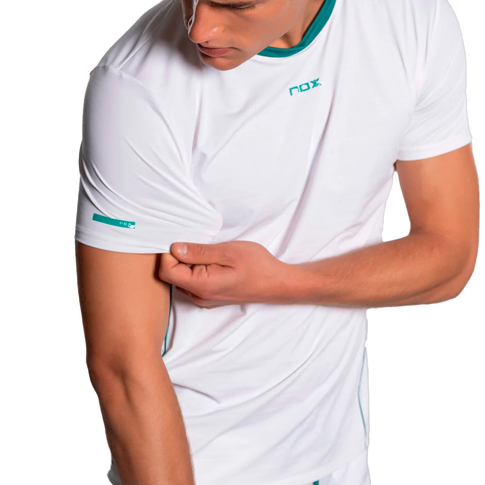T-shirt de padel Nox Pro White/Ivy Green – vue 4