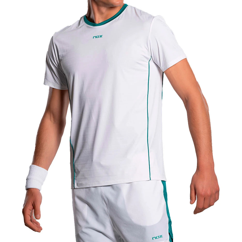 T-shirt de padel Nox Pro White/Ivy Green – vue 3