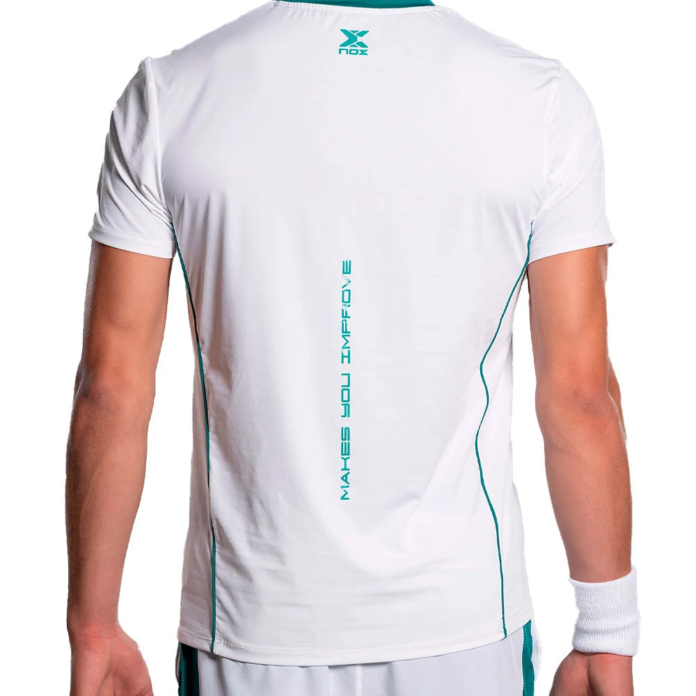 T-shirt de padel Nox Pro White/Ivy Green – vue 2