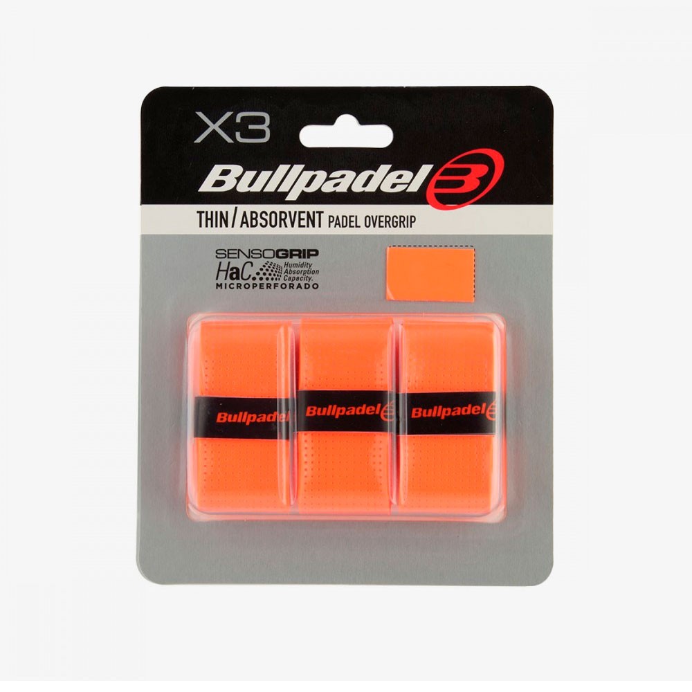 Lot de 3 overgrips Bullpadel Perforés Orange