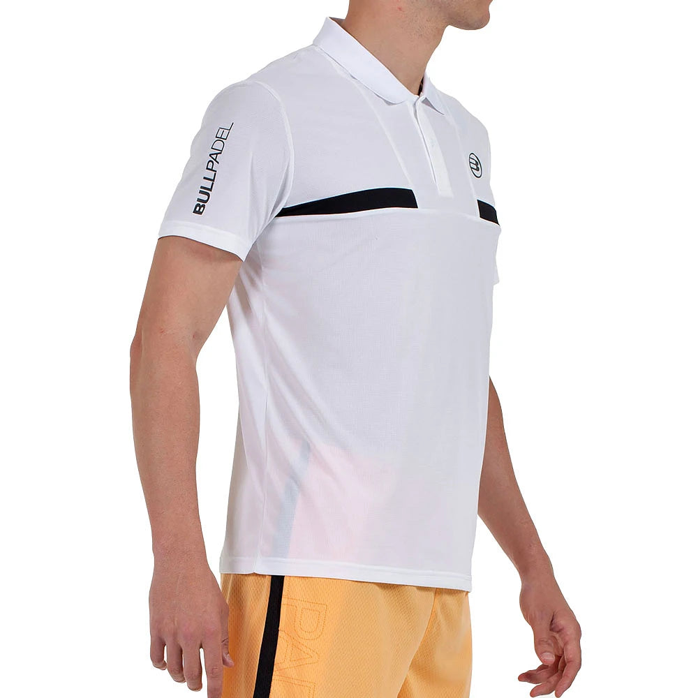 Polo de padel Bullpadel Calzadil Blanc – vue 3
