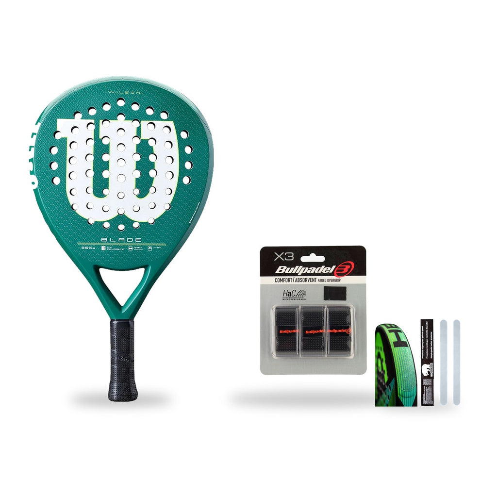 Pack Wilson Blade V4 : raquette + grips + protège-cadre