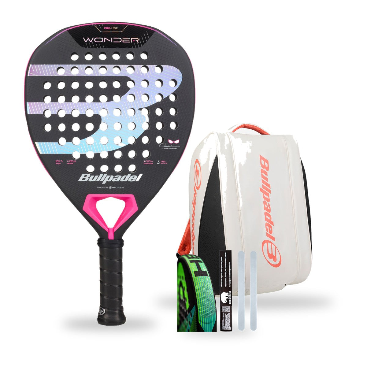 Pack Bullpadel Wonder 2027 + sac Elite BPP26019 Blanc