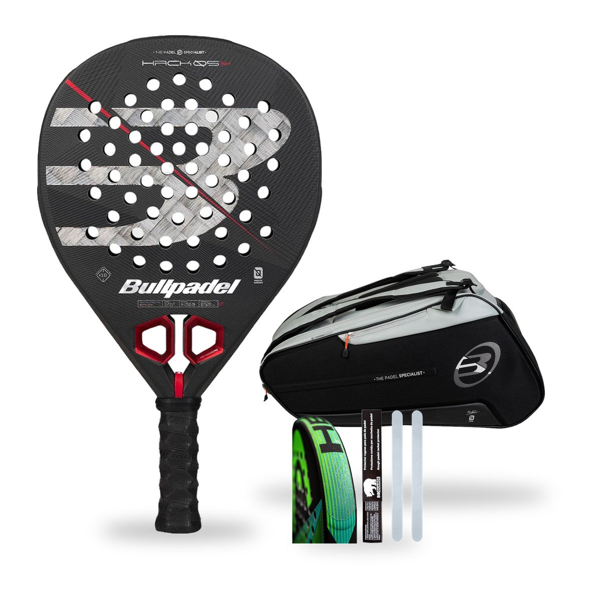 Pack Signature Bullpadel Hack 05 Hybrid 2027 + sac BPP26013 Hack Gris