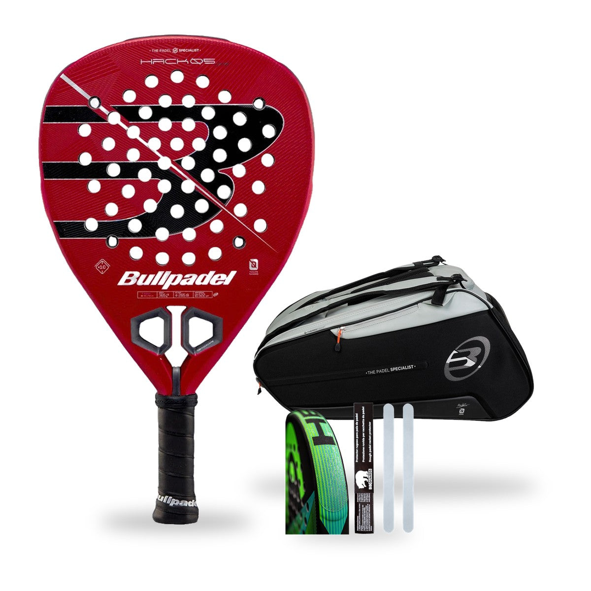Pack Signature Bullpadel Hack 05 Comfort 2027 + sac BPP26013 Hack Gris