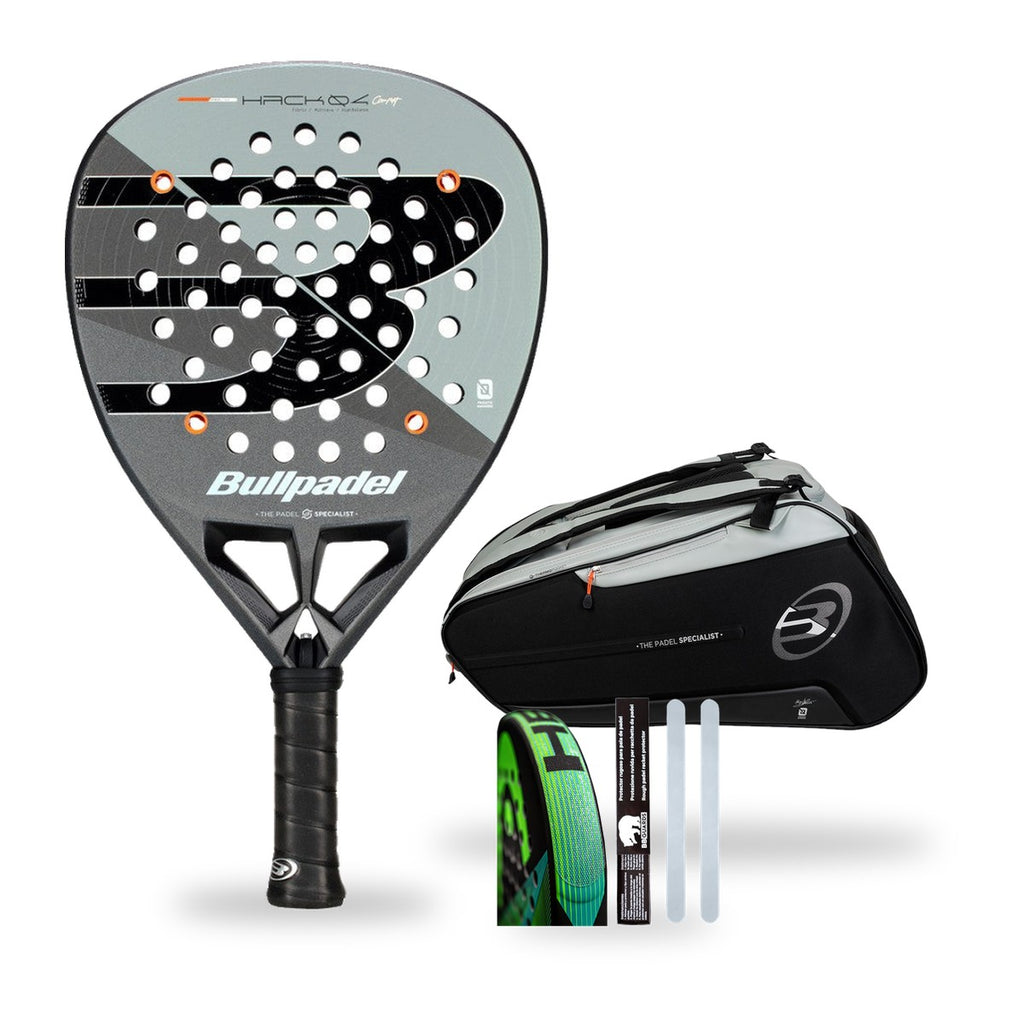 Pack Signature Bullpadel Hack 04 Comfort 2026 + sac BPP26013 Hack Gris