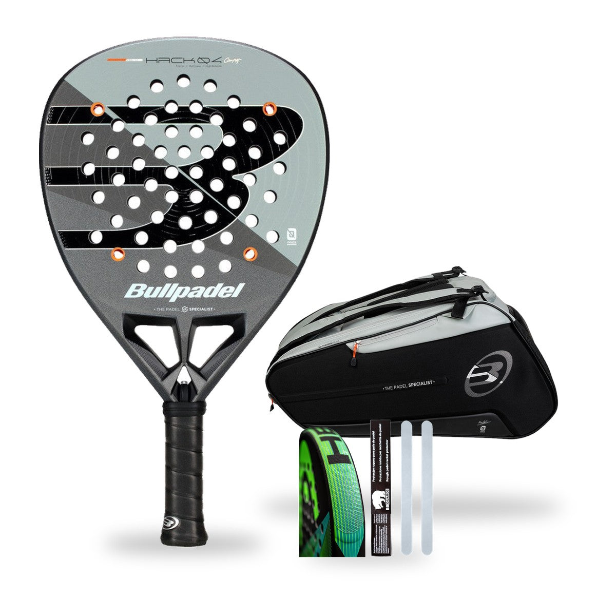 Pack Signature Bullpadel Hack 04 Comfort 2026 + sac BPP26013 Hack Gris
