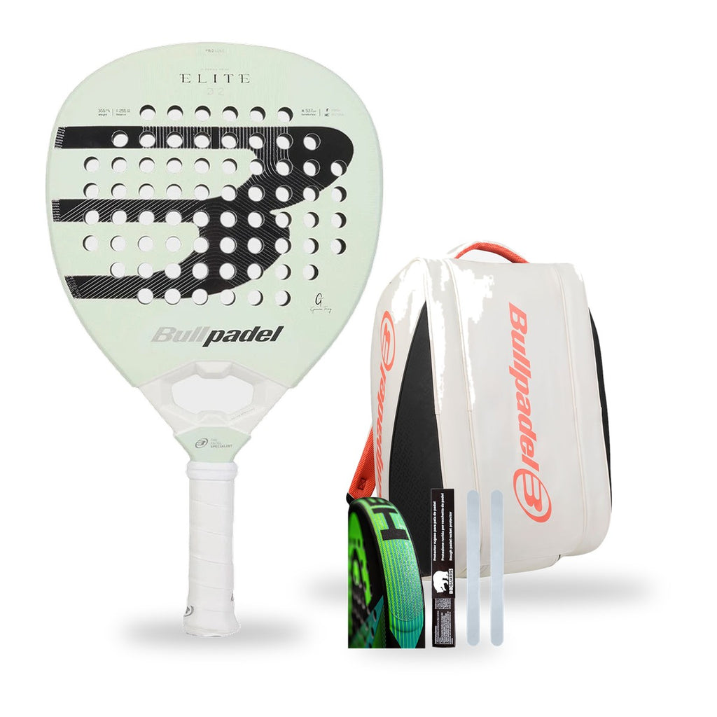 Pack Signature Bullpadel Elite 02 2027 + sac Elite BPP26019 Blanc