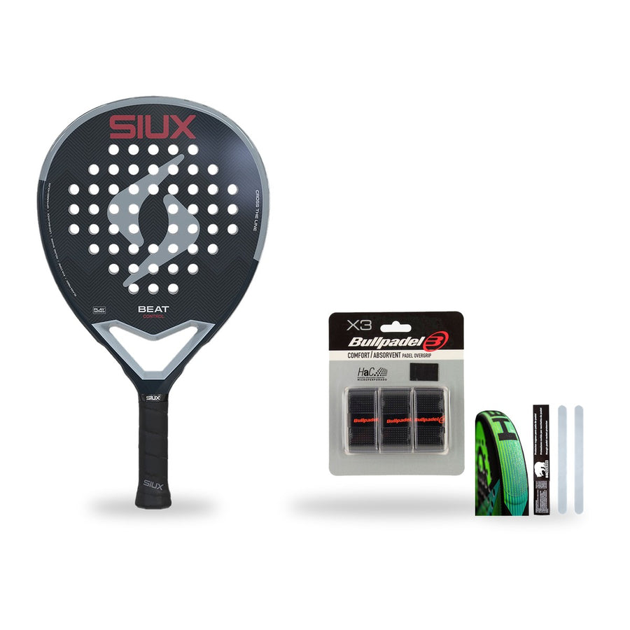 Pack Débutant Siux Beat Control 3 : raquette + 3 grips + protège-cadre