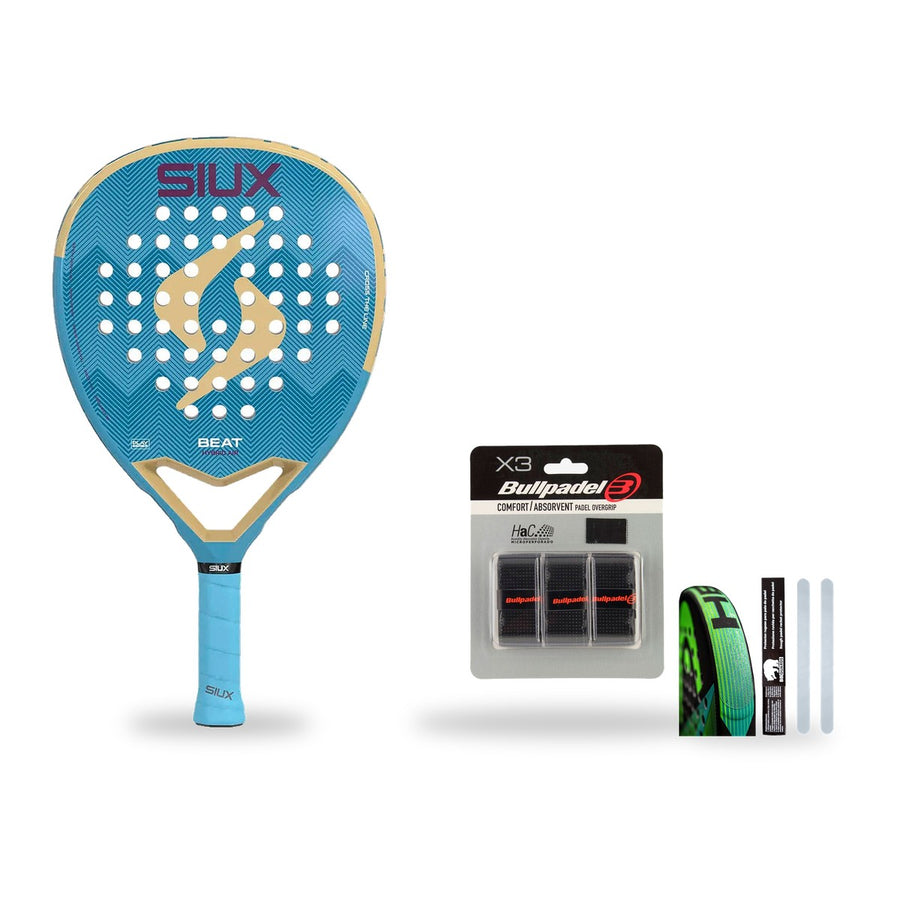 Pack Débutant Siux Beat Hybrid Air : raquette + 3 grips + protège-cadre