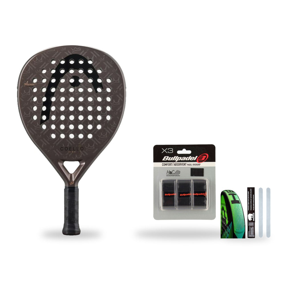 Pack Débutant Head Coello Vibe 2026 : raquette + 3 grips + protège-cadre