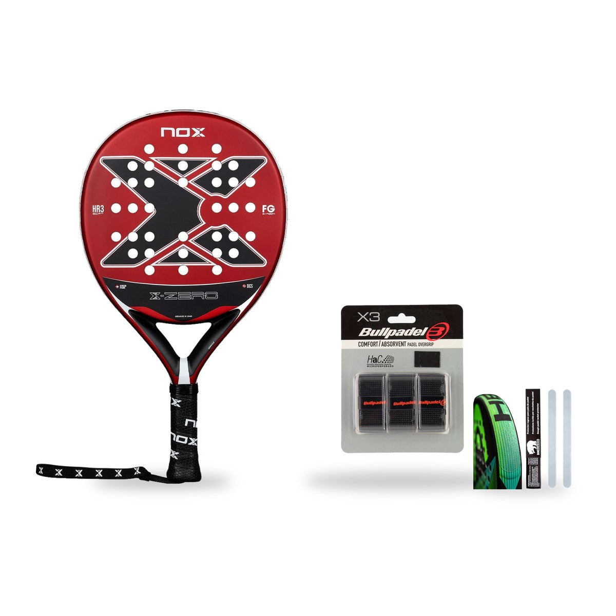 Pack Débutant Nox X-Zero Red 2026 : raquette + 3 grips + protège-cadre